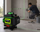 Poziomica laserowa hilda 16 linii laser krzyżowy 4D zielony tyczka 4,2m niwelator budowlany, 360°, zasięg 35 m