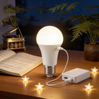 Żarówki LED 2 SZT E27 ładowalne USB pilot regulacja jasności kolor lampy do domu, ciepłe białe 380 lm, 9 w