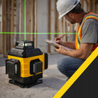 Poziomica laserowa poziomica krzyżowa 4D 16 linii laser + 2X AKU statyw XL zielone wiązki 360° do prac remontowych i