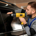 OPALARKA ELEKTRYCZNA MOCNA Z REGULACJĄ LCD 2 BIEGI 50 - 650 °C + 4 DYSZE pistolet termiczny, nagrzewnica ręczna, 230 V