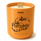 Ravina Świeca dyniowa Pumpkin aromat dyni i przypraw zimowa w szkle świeczka zapachowa z drewnianym knotem do domu
