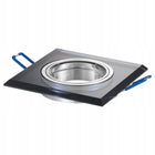 6x Oprawa halogenowa Szklana Kwadratowa + Żarówka GU10 LED 10W 3 barwy oczko sufitowe podtynkowe czarne