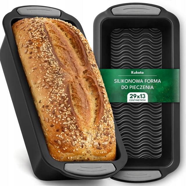 Forma do pieczenia chleba pasztetu ciast silikonowa keksówka non-stick duża foremka prostokątna, zmywarkoodporna, 29x13x6 cm
