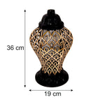 Znicz szklany duży lampion ażurowy Z10 złoty 36 cm na Wszystkich Świętych lampka nagrobna LED, ozdoba na grób