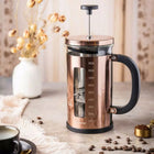Zaparzacz Tłokowy do kawy herbaty 1000ml dzbanek French Press rose gold szklany, mycie w zmywarce, zaparzanie naparów