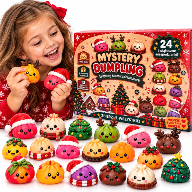 Kalendarz Adwentowy Gniotki Squishy 3D 24 Dniowy Zestaw Prezent Świąteczny zabawki sensoryczne do ściskania dla dzieci