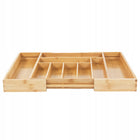 Wkład do szuflady na sztućce GreenBlue 43 x 50 cm organizer kuchenny bambusowy brązowy, 9 przegródek, noże, widelce