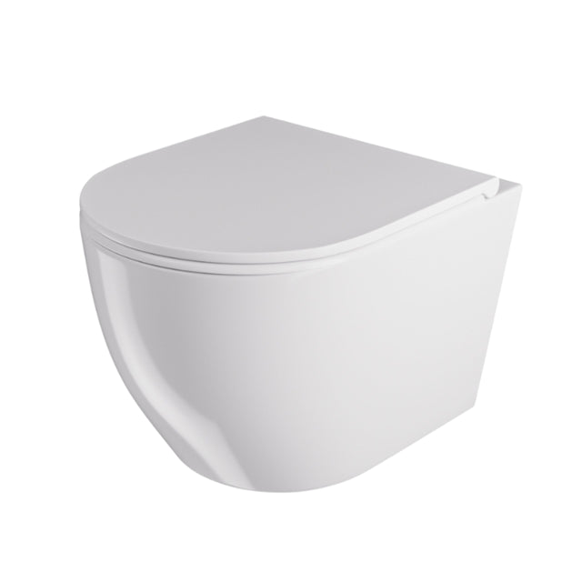 Miska Wc Wisząca Misa Podwieszana Tornado Vortex Deska Wolnoopadająca Biała bezkołnierzowa ceramika sanitarna 52x36 cm do łazienki