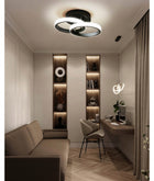 Lampa Sufitowa LED Żyrandol Plafon Natynkowy Nowoczesna Okrągła Czarna 18W do salonu i korytarza, 2 punkty świetlne