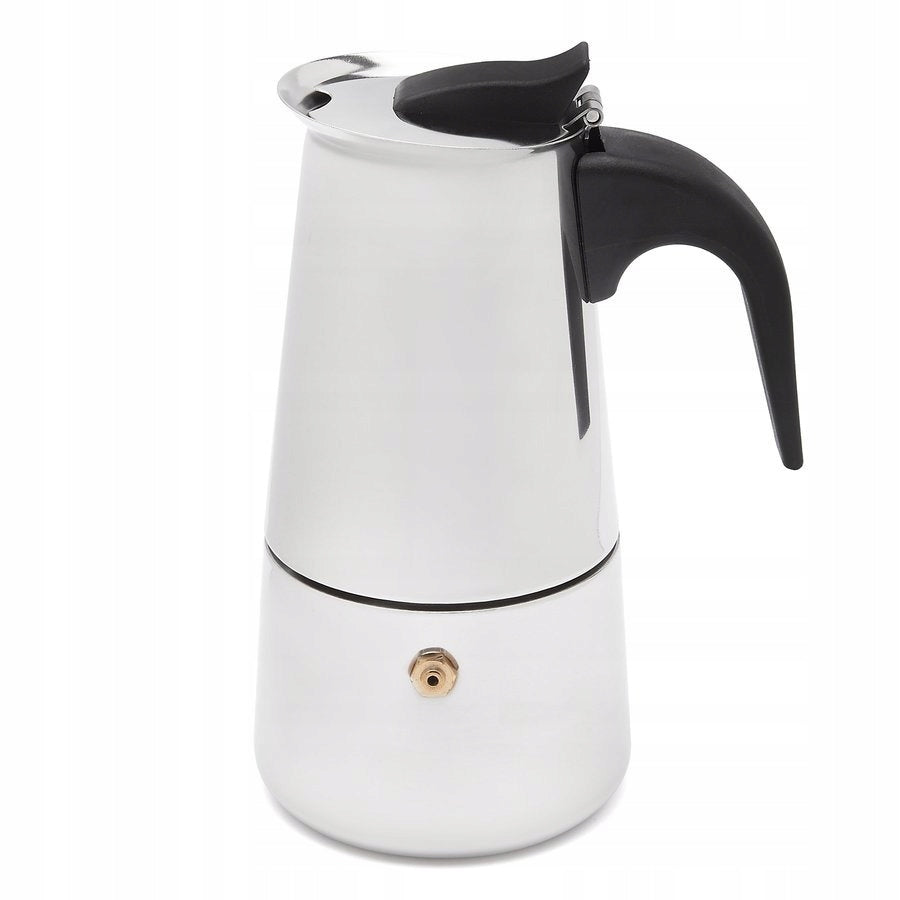 Kawiarka nierdzewna Moderno 4 filiżanki zaparzacz do kawy moka 240 ml srebrny