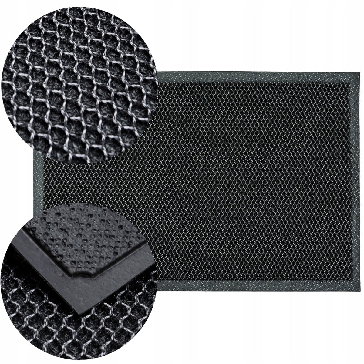 Wycieraczka 3D pod drzwi gumowa z siatką na zewnątrz do firm czarna 80X120 mata wejściowa PVC do domu i biura, grubość