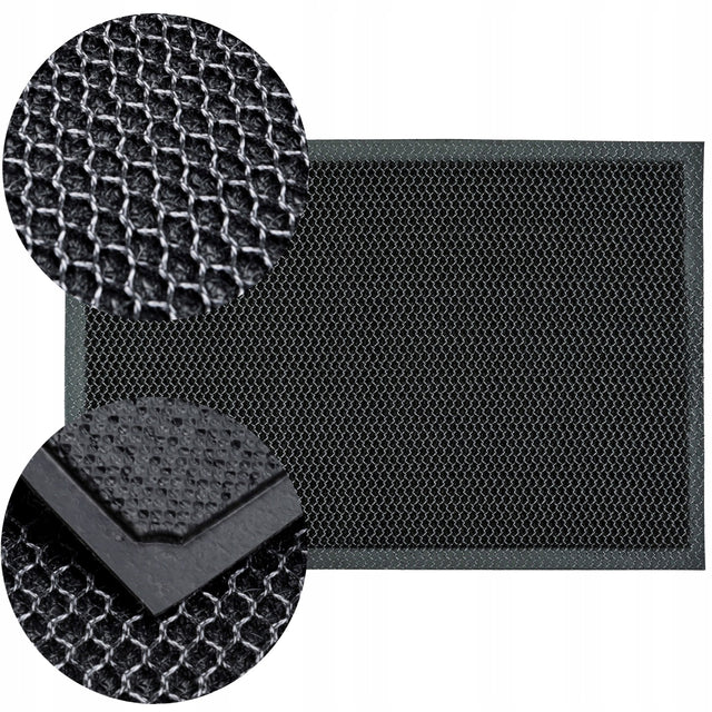 Wycieraczka 3D pod drzwi gumowa z siatką na zewnątrz do firm czarna 80X120 mata wejściowa PVC do domu i biura, grubość 5 mm