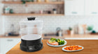 Parowar tefal VC139810 kompaktowy miska do ryżu parownica elektryczna, zdrowe gotowanie warzyw i ryb, 2 pojemniki, 6 l