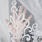Firana gotowa biała żakardowa bez prasowania dekoracja okienna ŁUK 300x160 firanka w kwiaty na żabki do salonu i