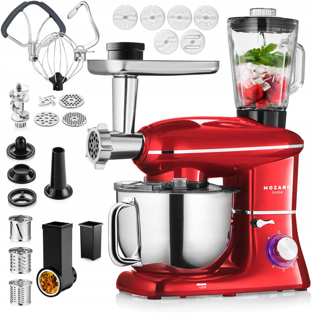 Robot planetarny kuchenny 6w1 misa 6,2l blender + szatkownica + mielenie nominalna czerwony