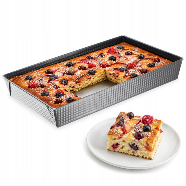 Blacha forma do pieczenia ciasta nieprzywieralna prostokątna 40x25x6 metalowa keksówka na biszkopt i brownie