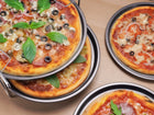 Zestaw 4 blach form do pizzy ze stojakiem forma do pizzy 30 cm kamille metalowe naczynia kuchenne, wypiek w piekarniku