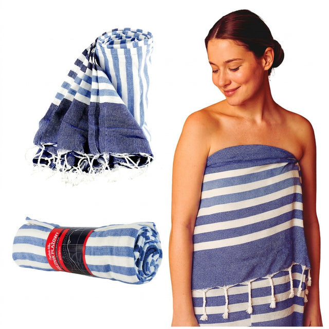 Ręcznik do Sauny Plażowy Bawełniany Fouta 90x180 cm Saunowy Captain Mike do hammamu, spa, basenu, pareo kilt hammamowy do owijania, okrycie kąpielowe