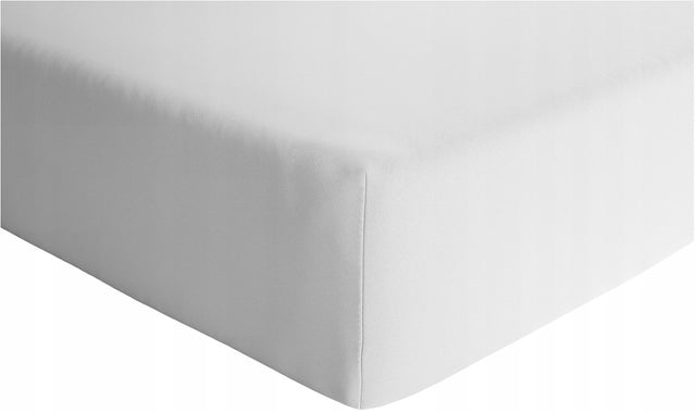Prześcieradło z gumką 90x200 cm bawełna 100% grube miękkie babymam na materac do łóżka, białe, do sypialni, wysokość materaca do 20 cm
