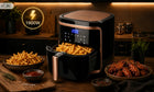 Frytkownica beztłuszczowa 7l AIR fryer aigostar frytownica 1900W LCD czarna czarny