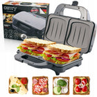 Opiekacz do kanapek toster sandwich elektryczny XXL powłoka non-stick 1300W nominalna srebrny/szary