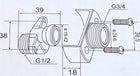 Adapter do baterii prysznicowej Clawfoot Tub Short 18mm przyłącze podtynkowe, element montażowy do wanny, białe