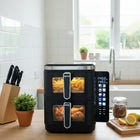 Frytkownica beztłuszczowa dwukomorowa 11L2800W airdweller AIR fryer czarna czarny