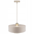 Lampa Sufitowa Oprawa Wisząca E27 Żyrandol Kaszmirowa Złota 30cm do salonu, sypialni i jadalni, beżowy klosz, 1 punkt