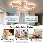 Lampa sufitowa 70W z wentylatorem, cicha, podświetlenie RGB, ściemniana, 6 prędkości, 96cm plafon LED z pilotem