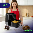 Frytkownica beztłuszczowa air fryer 4,5 l duża czarna MPM MFR-11 czarny