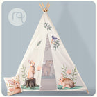Tipi namiot dla dzieci teepee wigwam poduszka stabilizator leśne zwierzątka domek do zabawy, kryjówka, bawialnia