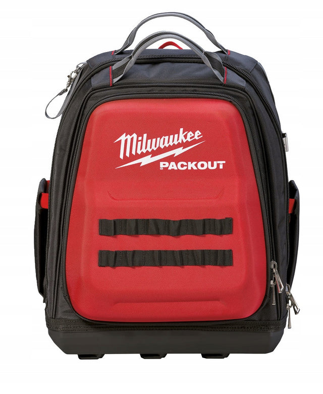 Milwaukee Packout plecak narzędziowy systemowy 4932471131 48 kieszeni torba monterska 48 l z przegródkami, podstawą i uchwytem do przenoszenia