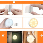 6X mini lampka USB lampa 8 LED z czujnikiem ruchu do oświetlenie szafki podświetlenie mebli, ciepła barwa, okrągła