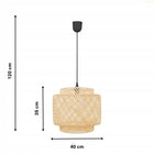 Lampa wisząca Tulum bambusowa czarna zawieś 38cm naturalna beżowa BOHO TH06 do salonu jadalni sypialni, abażur, oprawa