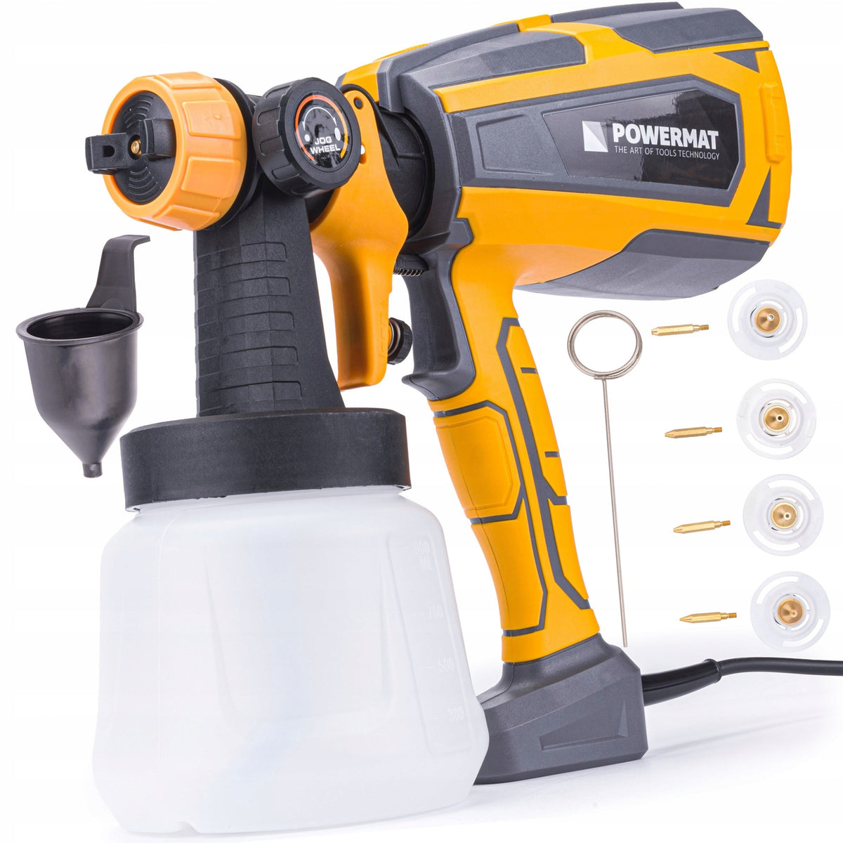 Agregat malarski pistolet elektryczny do malowania 600W 4 dysze natryskowy, zbiornik 1 l, przepływ 1,2 l/min