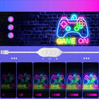 Neon duży lampka nocna LED na ścianę PAD gamepad ściemniacz USB pleksi dekoracja gamingowa do pokoju gracza