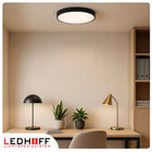 Plafon LED lampa sufitowa duża 50cm okrągła czarna Panel mocny do pokoju oprawa oświetleniowa, zintegrowane źródło