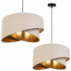 Lampa sufitowa wisząca pojedyncza żyrandol glamour złoty abażur do salonu oprawa oświetleniowa z tkaniny, E27 60 w, 40
