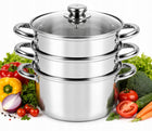 GARNEK DO GOTOWANIA NA PARZE PAROWAR 4el. 3L INDUKCJA GAZ ROSSNER AUSTRIA naczynie do parowania, 3 poziomy, do