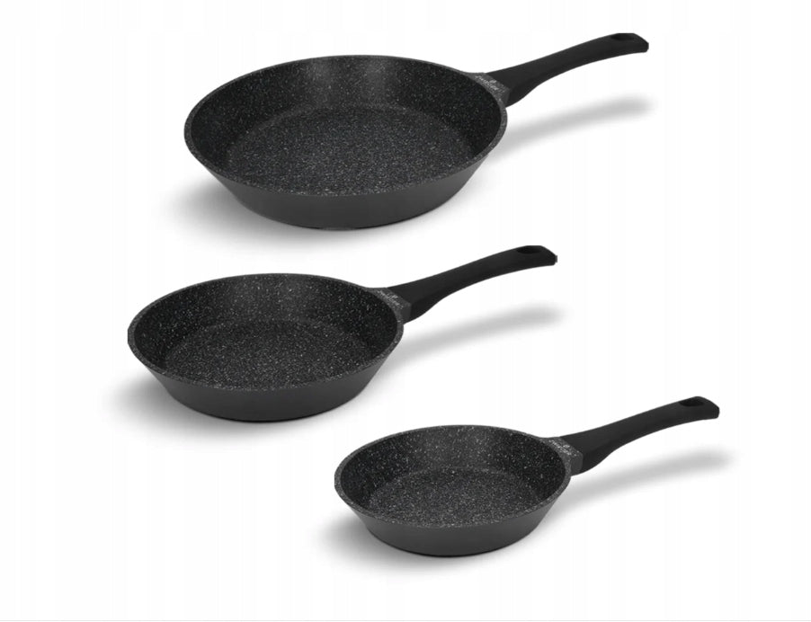 Zestaw patelni 3el. black stone Zwieger do smażenia, powłoka nieprzywierająca, na indukcję gazową elektryczną i