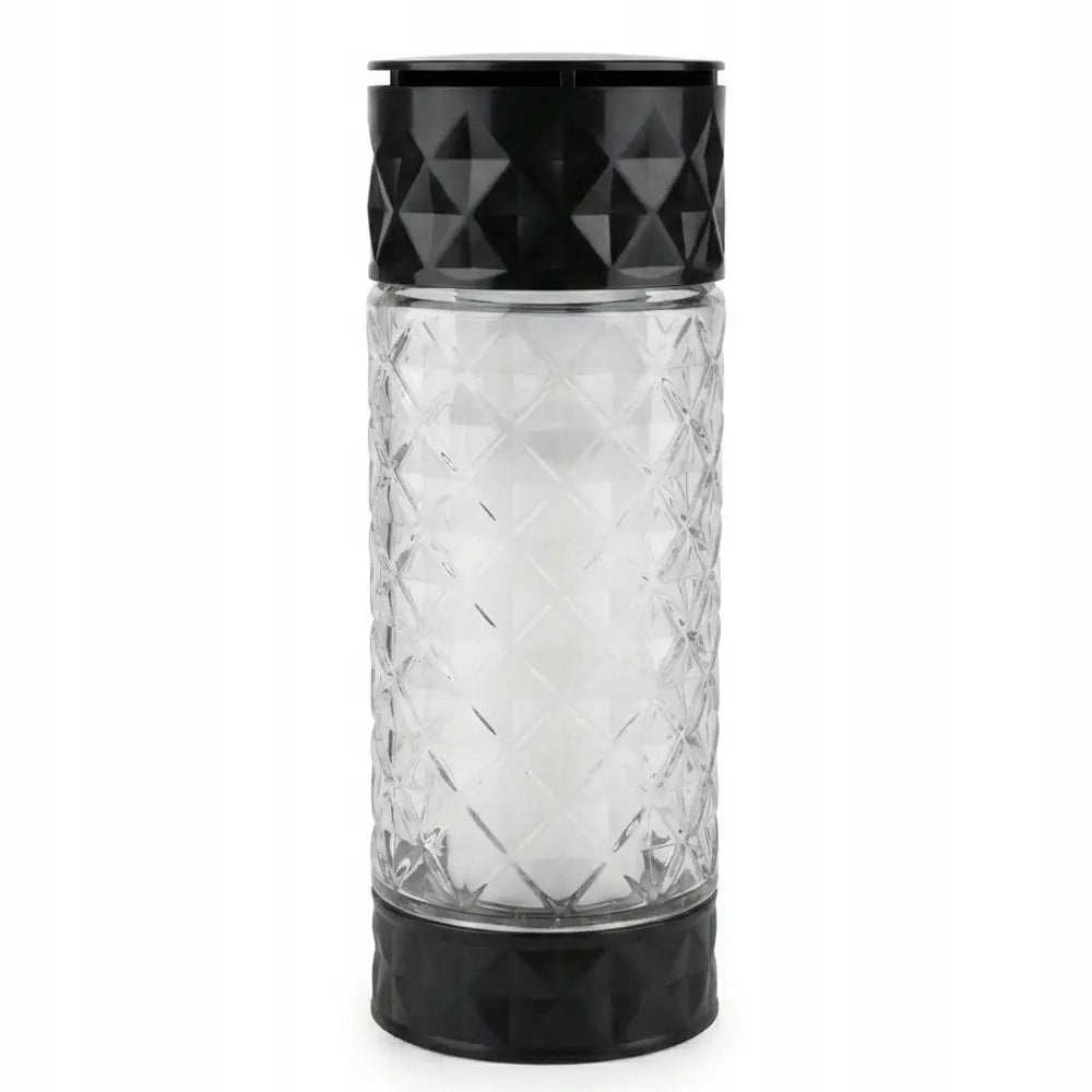 Znicz szklany Crystal bezbarwny czarny z wkładem 29 cm lampion nagrobny parafinowy na cmentarz
