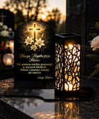 Znicz solarny LED Piękny Ozdobny Łuk na Wszystkich Świętych dla Bliskich lampion nagrobny, dekoracja grobu, pamięć