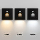 Oprawa Schodowa LED Czarna 230V Aluminiowa Czujnik Ruchu i Zmierzchu 4500K lampka orientacyjna do korytarza i klatki