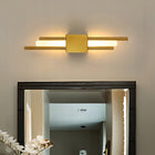 LAMPA ŚCIENNA ZŁOTA KINKIET LED NOWOCZESNY DO SALONU KORYTARZA 10W 3000K oprawa metalowa 2-punktowa 40 cm głębokość 7 cm