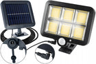 Lampa LED z panelem słonecznym sterowana pilotem z detekcją ruchu zmierzchu naświetlacz zewnętrzny 1200 lm IP65 4500 K