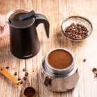 Kawiarka Klausberg KB-7847 stalowa indukcja Gaz espresso 12 filiżanek Kawy zaparzacz moka 600 ml, czarno-srebrny