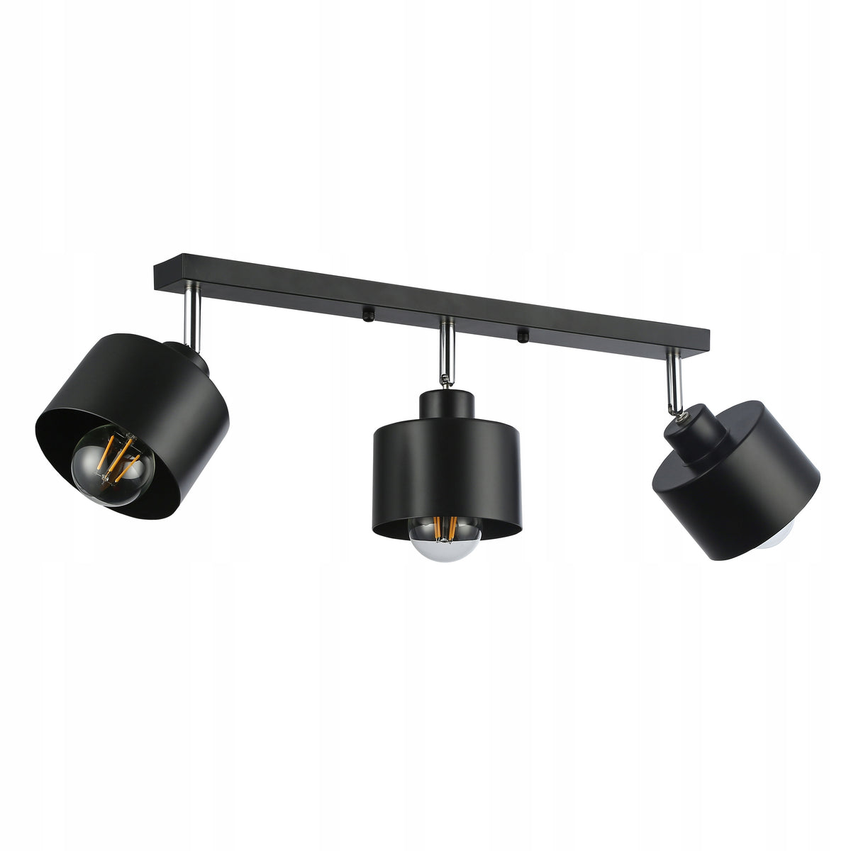 Lampa sufitowa wiszaca kinkiet sufitowy żyrandol 3x E27 oprawa loft czarna oświetlenie wewnętrzne, 3-punktowa, z