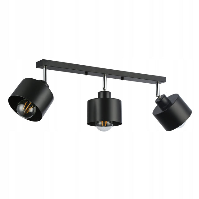 Lampa sufitowa wiszaca kinkiet sufitowy żyrandol 3x E27 oprawa loft czarna oświetlenie wewnętrzne, 3-punktowa, z tworzywa sztucznego
