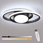 Lampa sufitowa LED plafon wisząca czarna nowoczesna ściemnialna + pilot 39W żyrandol metalowy 2-punktowy do salonu