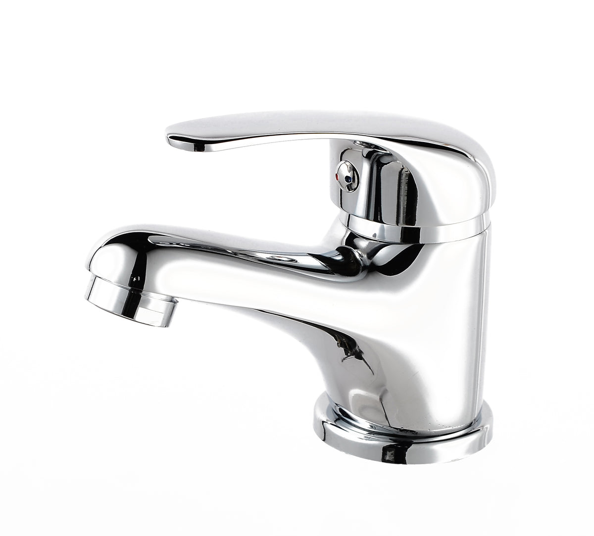 Bateria umywalkowa niska łazienkowa kran 4100-1 mosiądz stojąca srebrna armatura sanitarna